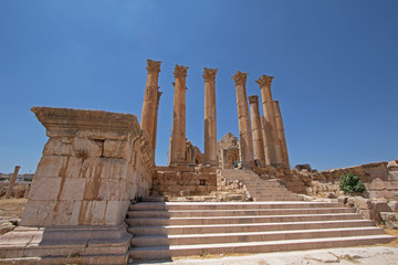 The temple of Artemis in Jerash Jordan