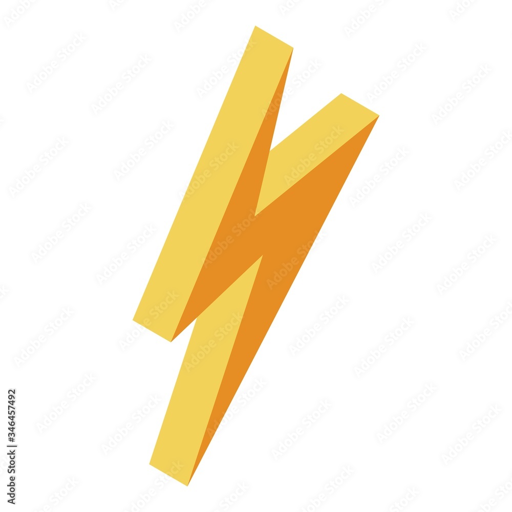 Poster thunderbolt icon. isometric of thunderbolt vector icon for web design isolated on white background