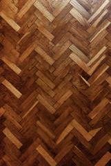 wooden parquet on the floor flatlay