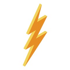 Yellow thunder arrow icon. Isometric of yellow thunder arrow vector icon for web design isolated on white background