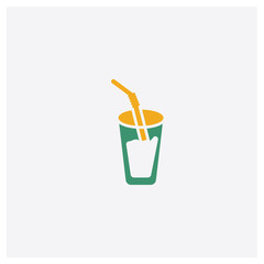 Cocktail concept 2 colored icon. Isolated orange and green Cocktail vector symbol design. Can be used for web and mobile UI/UX