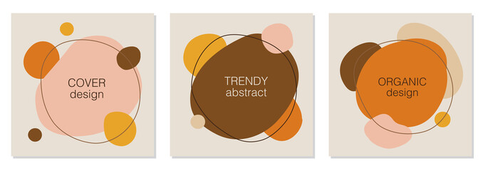 Vector set of minimal fluid organic shapes, abstract background