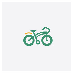 Fototapeta na wymiar Vintage Bicycle concept 2 colored icon. Isolated orange and green Vintage Bicycle vector symbol design. Can be used for web and mobile UI/UX
