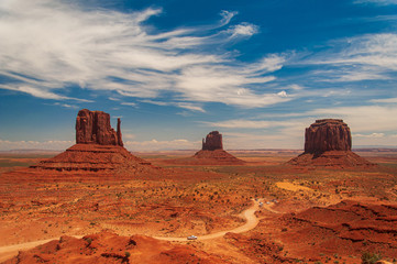 desert, landscape, valley, monument valley, monument, arizona, rock, utah, usa, nature, red, sky, america, navajo, park, mountain, scenic, western, sand, sandstone, west, travel, blue, national, panor