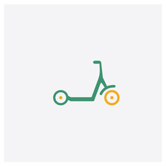 Micro scooter concept 2 colored icon. Isolated orange and green Micro scooter vector symbol design. Can be used for web and mobile UI/UX