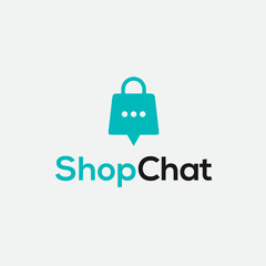 shop chat logo / bag vector