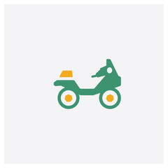Motorcycle concept 2 colored icon. Isolated orange and green Motorcycle vector symbol design. Can be used for web and mobile UI/UX