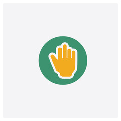 Fototapeta na wymiar Stop concept 2 colored icon. Isolated orange and green Stop vector symbol design. Can be used for web and mobile UI/UX