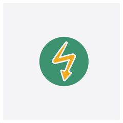 High voltage concept 2 colored icon. Isolated orange and green High voltage vector symbol design. Can be used for web and mobile UI/UX