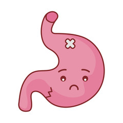 stomach cartoon flat style icon vector design