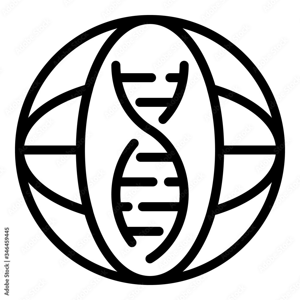 Poster dna chain icon. outline dna chain vector icon for web design isolated on white background