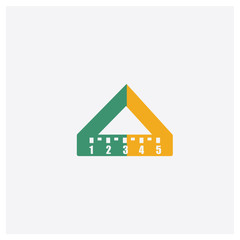 Set square concept 2 colored icon. Isolated orange and green Set square vector symbol design. Can be used for web and mobile UI/UX