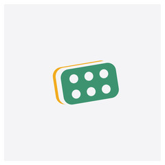 Brick concept 2 colored icon. Isolated orange and green Brick vector symbol design. Can be used for web and mobile UI/UX