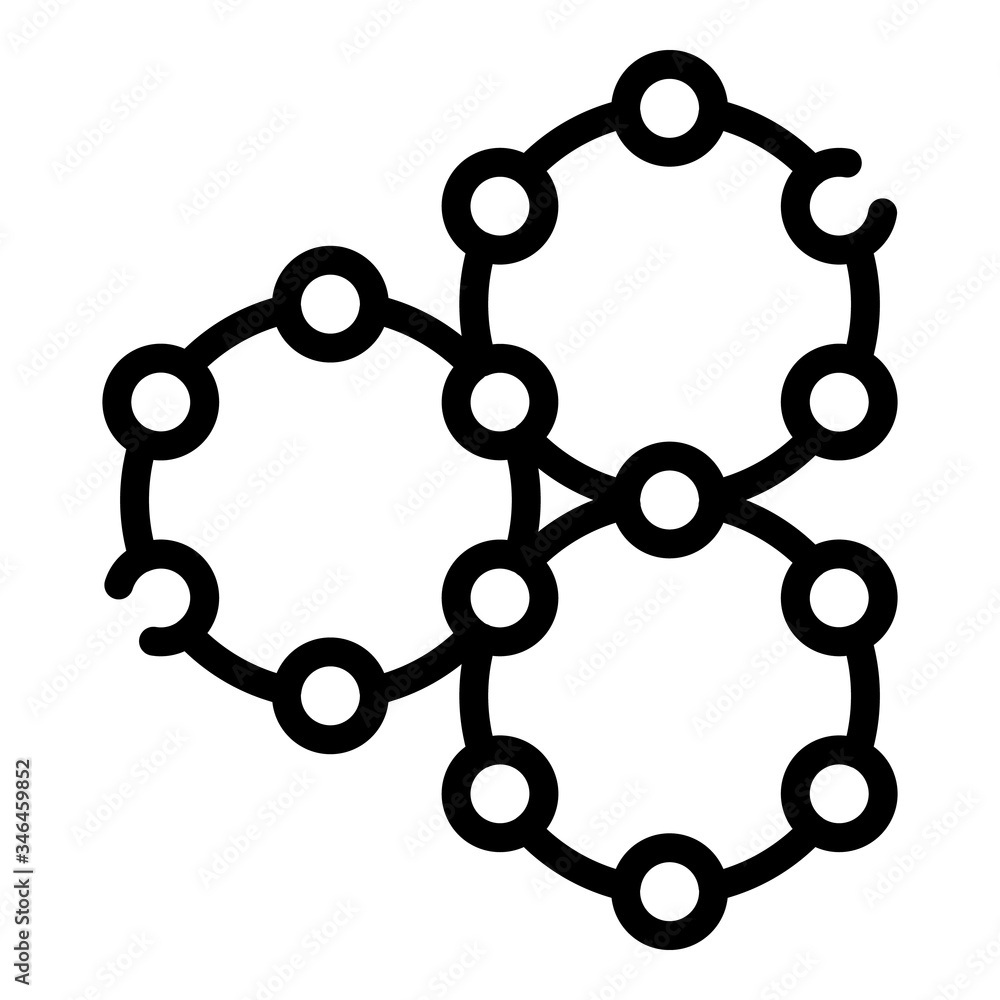 Poster cells structure icon. outline cells structure vector icon for web design isolated on white backgroun