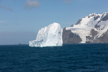 Fototapeta na wymiar Antarctica landscape with iceberg on a sunny winter day