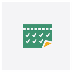 Tasks concept 2 colored icon. Isolated orange and green Tasks vector symbol design. Can be used for web and mobile UI/UX