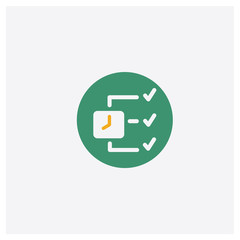 Task concept 2 colored icon. Isolated orange and green Task vector symbol design. Can be used for web and mobile UI/UX
