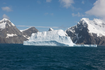 Antarctica landscape with iceberg on a sunny winter day
