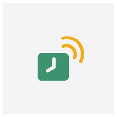 Alarm concept 2 colored icon. Isolated orange and green Alarm vector symbol design. Can be used for web and mobile UI/UX