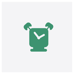 Alarm clock concept 2 colored icon. Isolated orange and green Alarm clock vector symbol design. Can be used for web and mobile UI/UX