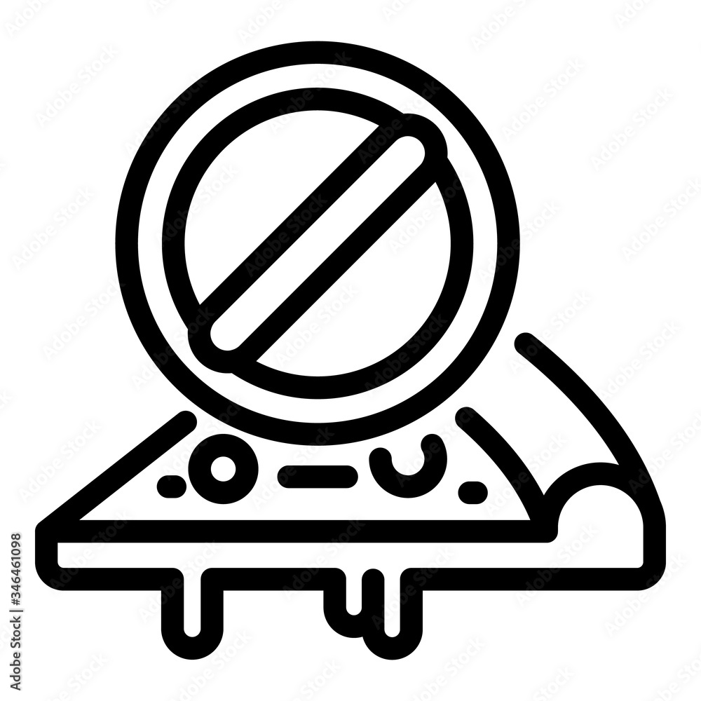 Poster no pizza icon. outline no pizza vector icon for web design isolated on white background