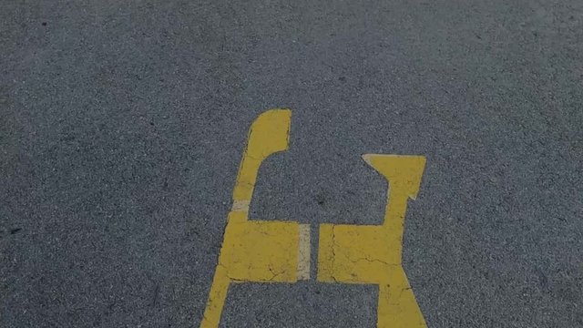 Bicycle trail mark on stone path OSIJEK , CROATIA
