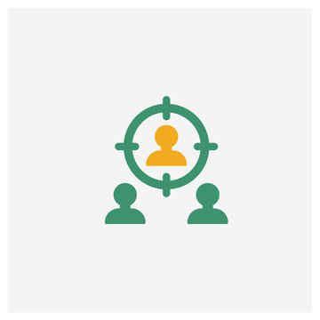 Focus concept 2 colored icon. Isolated orange and green Focus vector symbol design. Can be used for web and mobile UI/UX