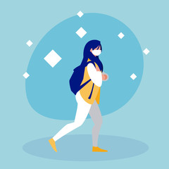 Woman with mask vector design