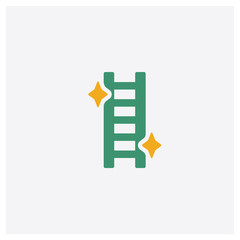 Ladder concept 2 colored icon. Isolated orange and green Ladder vector symbol design. Can be used for web and mobile UI/UX
