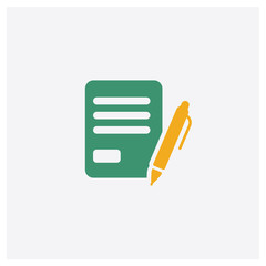 Contract concept 2 colored icon. Isolated orange and green Contract vector symbol design. Can be used for web and mobile UI/UX