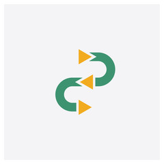 Procedure concept 2 colored icon. Isolated orange and green Procedure vector symbol design. Can be used for web and mobile UI/UX