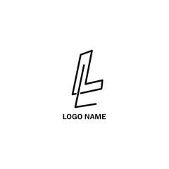 letter l illustration of creative lines of unique logo design vector