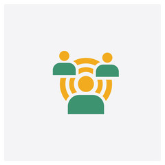 Sway concept 2 colored icon. Isolated orange and green Sway vector symbol design. Can be used for web and mobile UI/UX