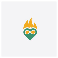 Passion concept 2 colored icon. Isolated orange and green Passion vector symbol design. Can be used for web and mobile UI/UX