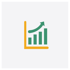 Growth concept 2 colored icon. Isolated orange and green Growth vector symbol design. Can be used for web and mobile UI/UX