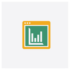 Data concept 2 colored icon. Isolated orange and green Data vector symbol design. Can be used for web and mobile UI/UX