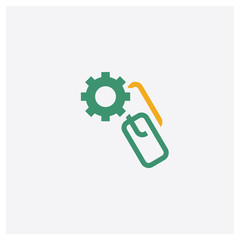 Link concept 2 colored icon. Isolated orange and green Link vector symbol design. Can be used for web and mobile UI/UX