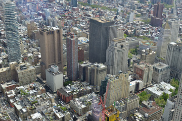 Manhattan skyscrapers aerial view
