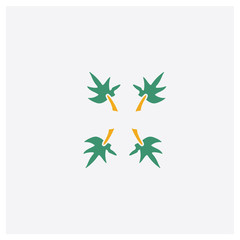 Leaf concept 2 colored icon. Isolated orange and green Leaf vector symbol design. Can be used for web and mobile UI/UX