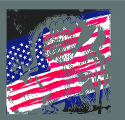 American Eagle print embroidery graphic design vector art