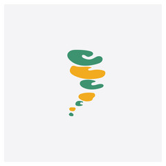Cyclone concept 2 colored icon. Isolated orange and green Cyclone vector symbol design. Can be used for web and mobile UI/UX