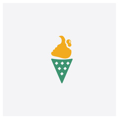 Ice cream concept 2 colored icon. Isolated orange and green Ice cream vector symbol design. Can be used for web and mobile UI/UX