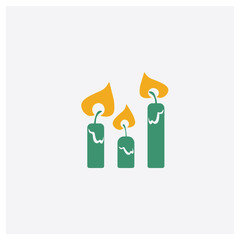 Candles concept 2 colored icon. Isolated orange and green Candles vector symbol design. Can be used for web and mobile UI/UX