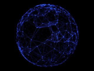 Fototapeta na wymiar Abstract sphere geometry orb and polygonal lines and dots. Futuristic Technology (super high resolution)