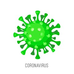 Coronavirus icon or logo. Epidemic disease infection. Virus biohazard concept. Vector