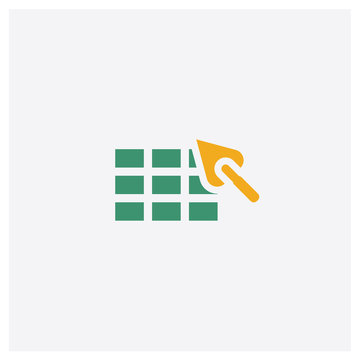 Construction concept 2 colored icon. Isolated orange and green Construction vector symbol design. Can be used for web and mobile UI/UX