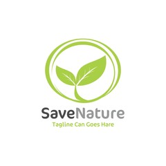 Nature and Green Leaf Related Company Vector Logo Design Template