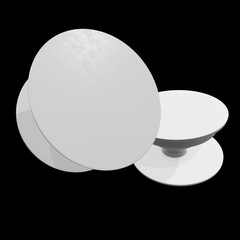 Blank Smarthone Cellphone Pop Socket Holder. 3d render illustration on black background.