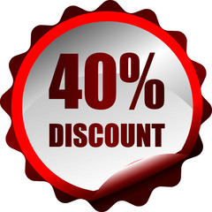 40 Percentage discount round badge Vector Graphics