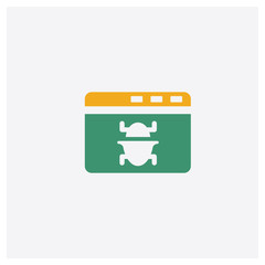 Browser concept 2 colored icon. Isolated orange and green Browser vector symbol design. Can be used for web and mobile UI/UX